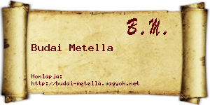 Budai Metella névjegykártya